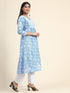 Hand embroidery Chikankari V neck Anarkali Dress | Long Kurti in Cotton For Women 2